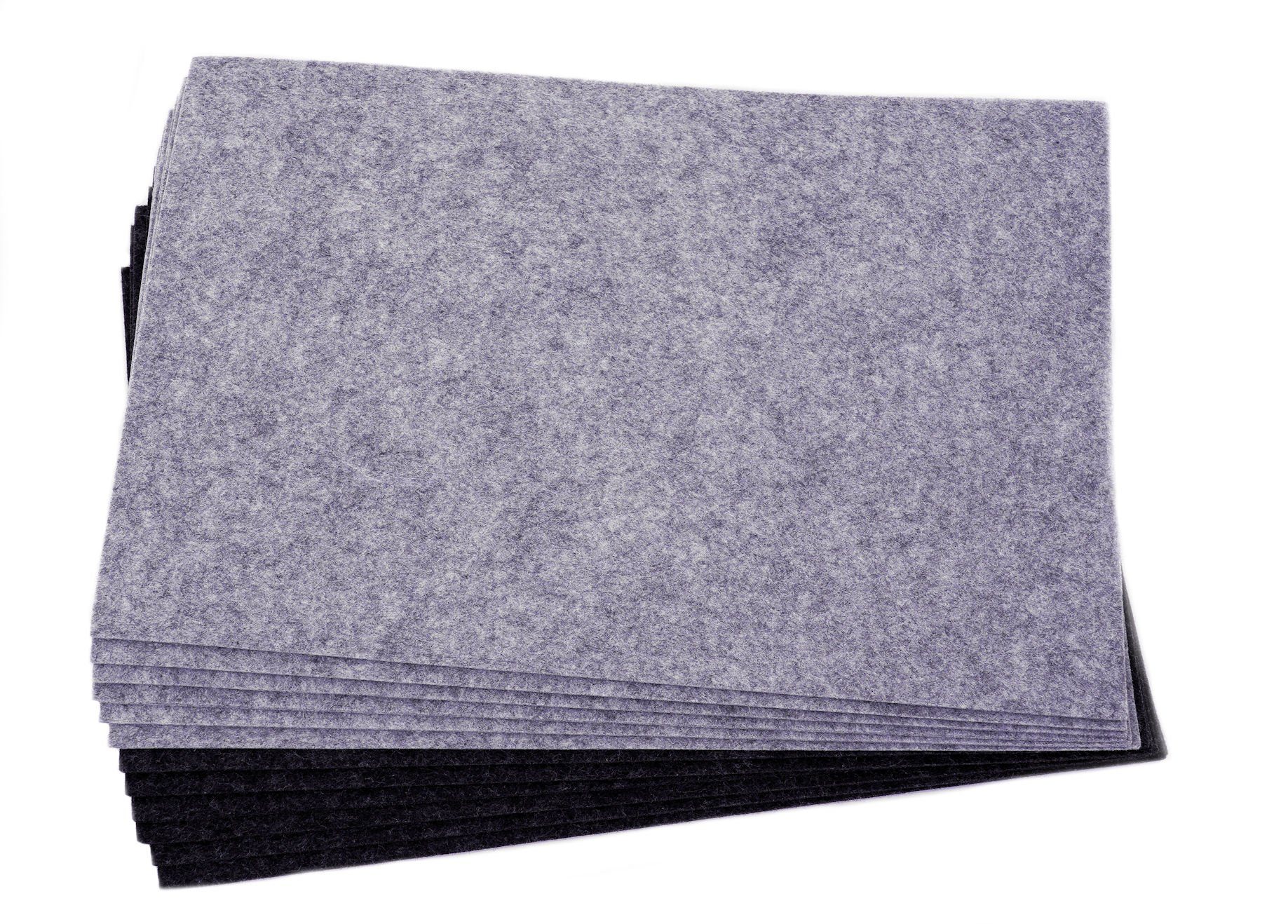 Platzset, Fliz Platzdecken schwarz und grau - 12er Set, Spetebo, (12-St),  Tisch Matte Unterlage | Tischsets