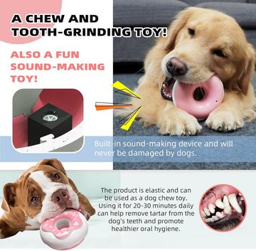 Silberstern Kauspielzeug Hundespielzeug für aggressive Kauer, interaktives Hundespielzeug, Donut-Form, langlebig und stark, saubere Zähne. Backenzähne, gelb