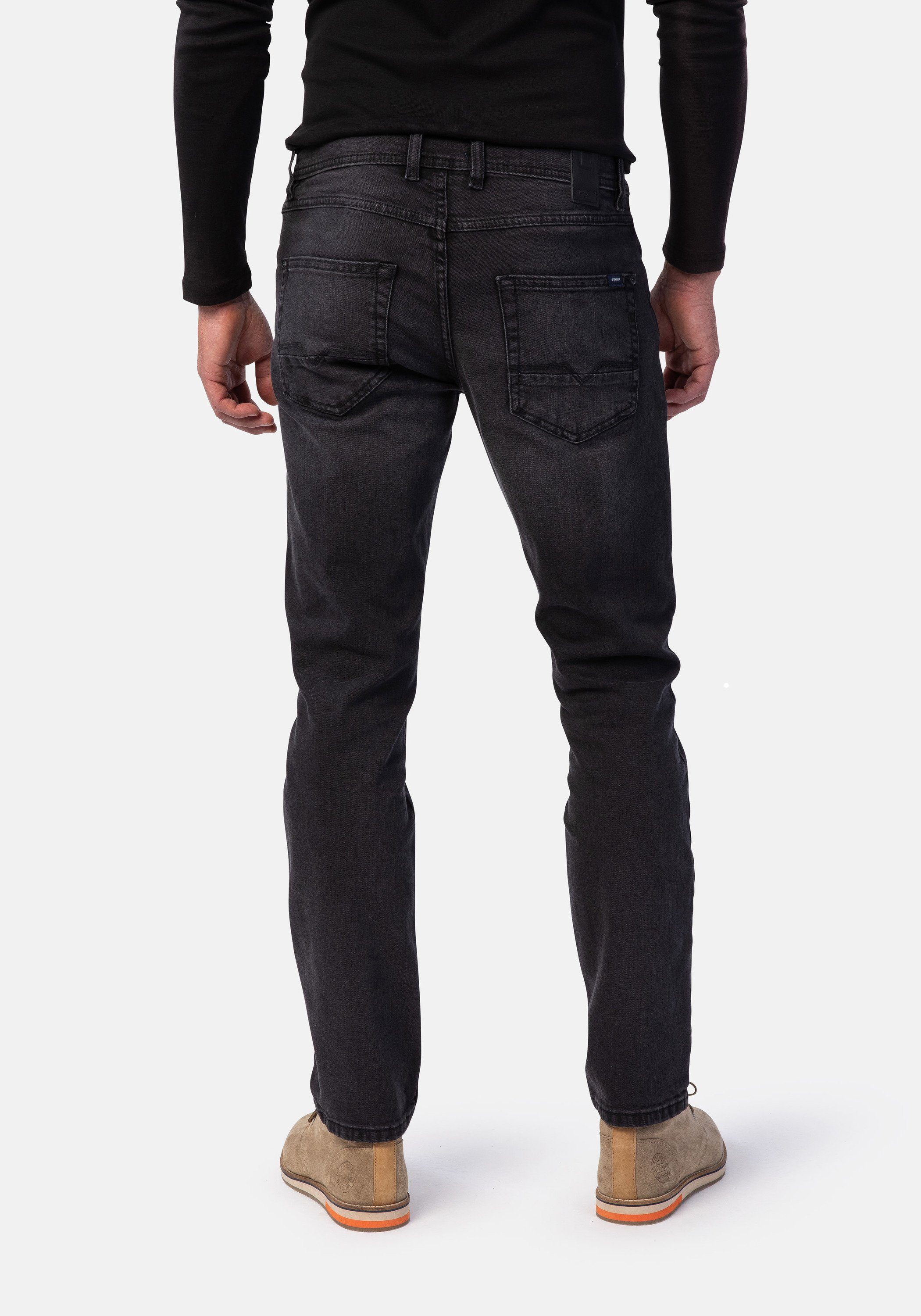 Stooker Men 5-Pocket-Jeans Slim Glendale Straight Fit Denim used black