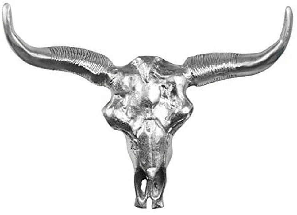 Wanddekoobjekt Stierkopf Stier Bullenschädel Deko Aluminium Metall