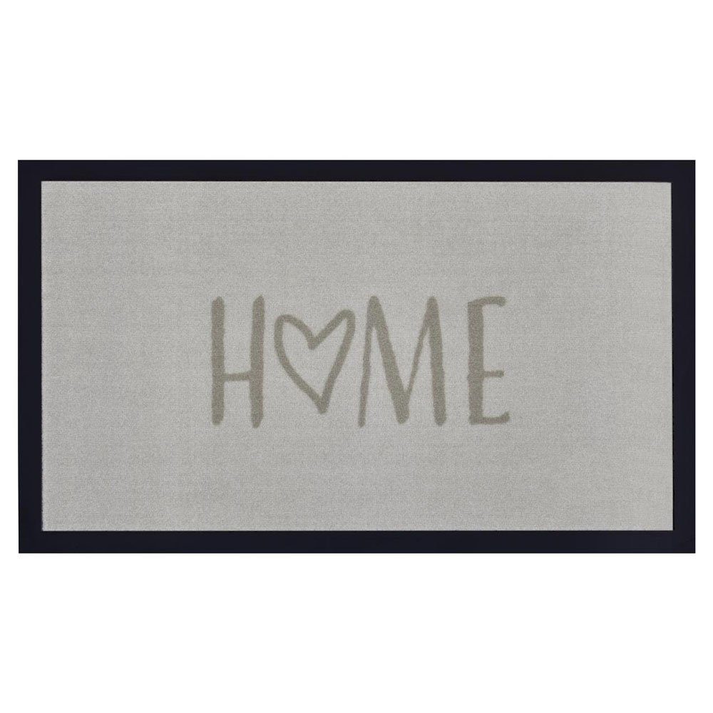 Fußmatte Fußmatte Home beige creme In- / Outdoor Schriftzug Kurzflor, Teppich Boss, rechteckig, Höhe: 5 mm