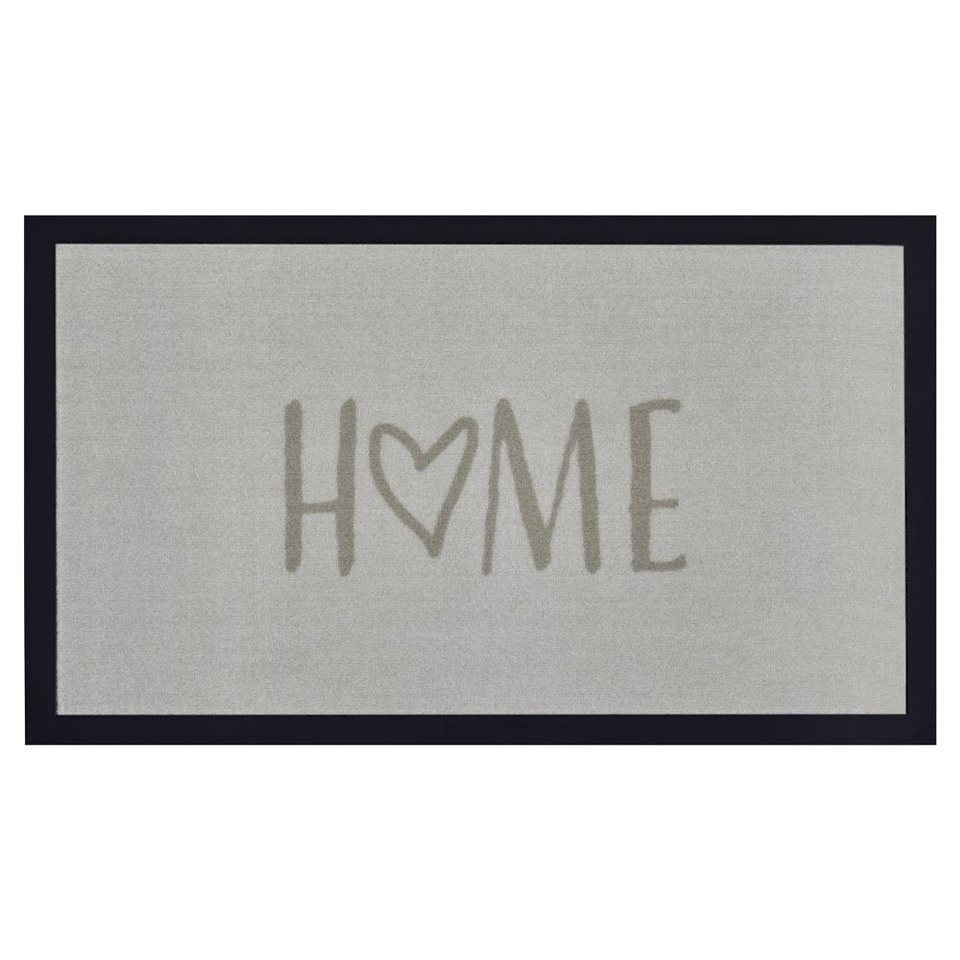 Fußmatte Fußmatte Home beige creme In- / Outdoor Schriftzug Kurzflor,  Teppich Boss, rechteckig, Höhe: 5 mm