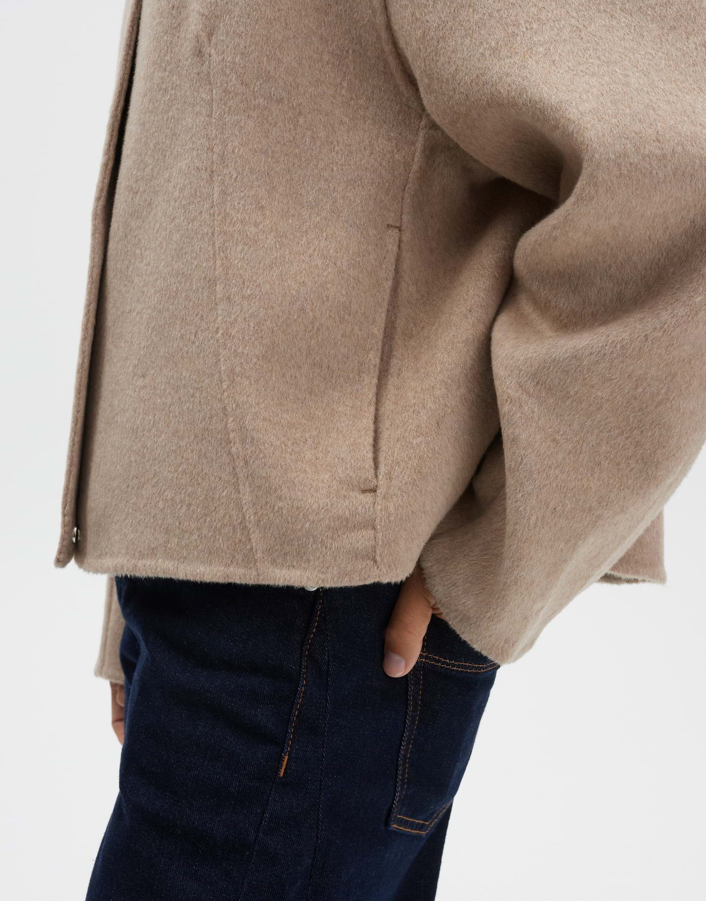 someday Wolljacke Varah pure weite Passform, Stehkragen, Abnäher am Saum