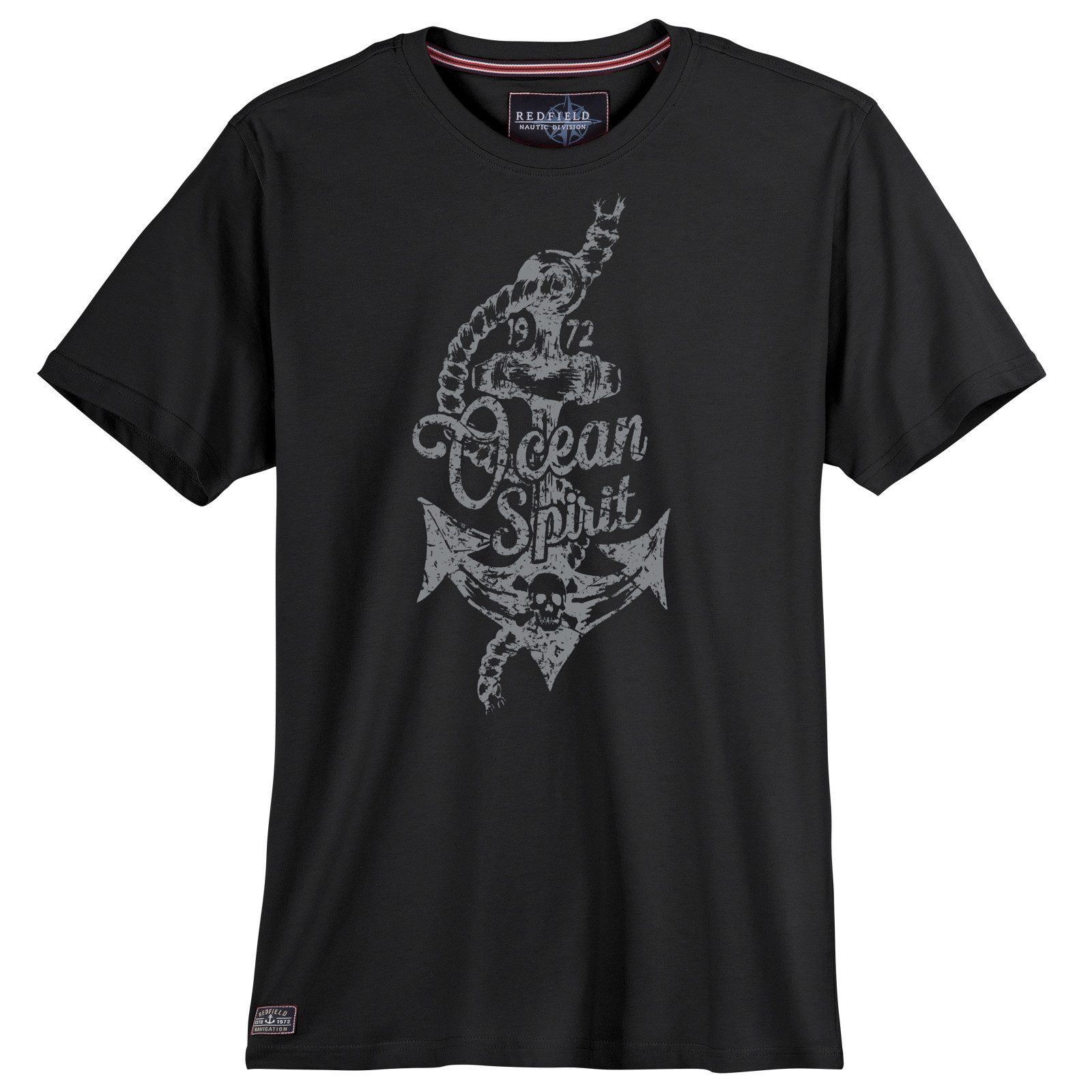 Print-Shirt Redfield Übergrößen T-Shirt Ocean-Spirit schwarz