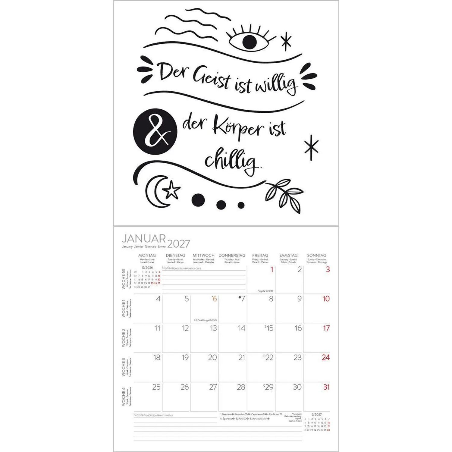Korsch Verlag Wandkalender Visual Words 2027