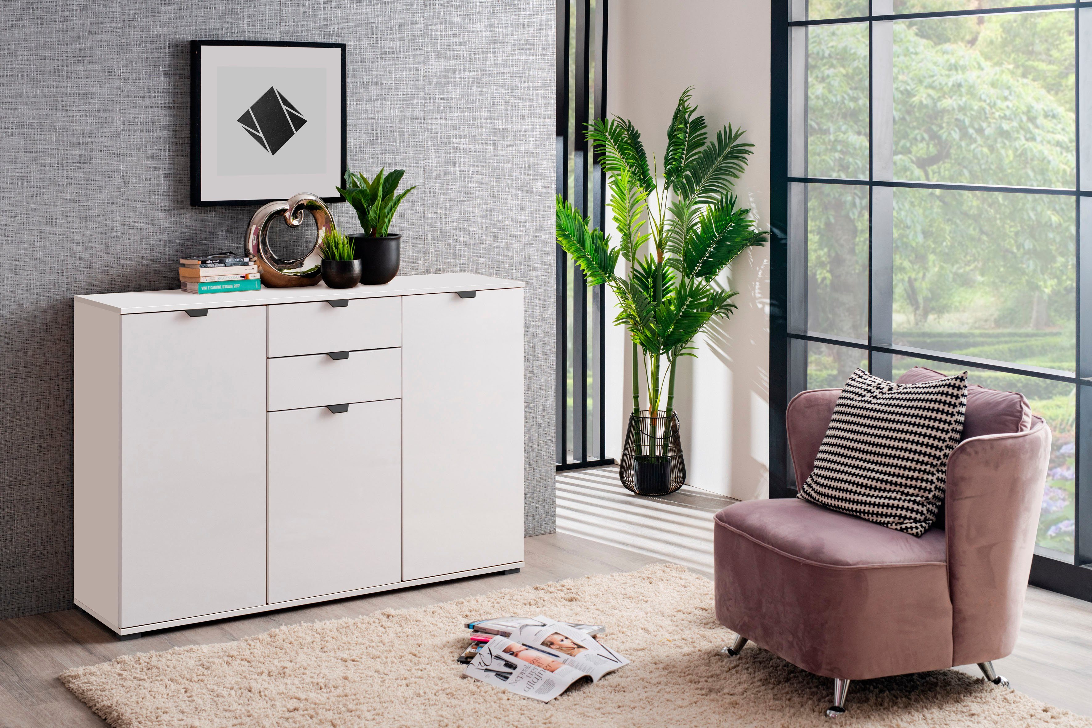 Home affaire Sideboard Duero, Kommode mit 2 Schubkästen, Breite 135 cm