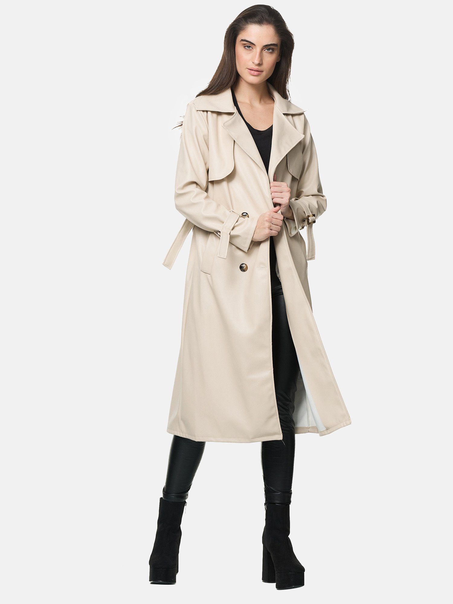 Damen Kunstledermäntel kaufen | Beige OTTO online für