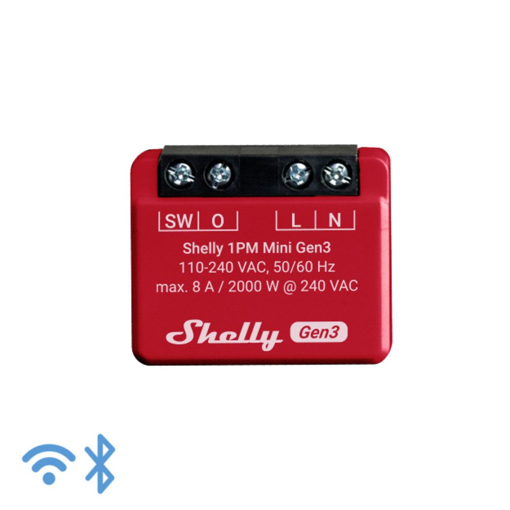 Shelly Shelly Shelly 1PM Mini Gen3 Schalt-Messaktor Wi-Fi, Bluetooth Smart-Home-Zubehör