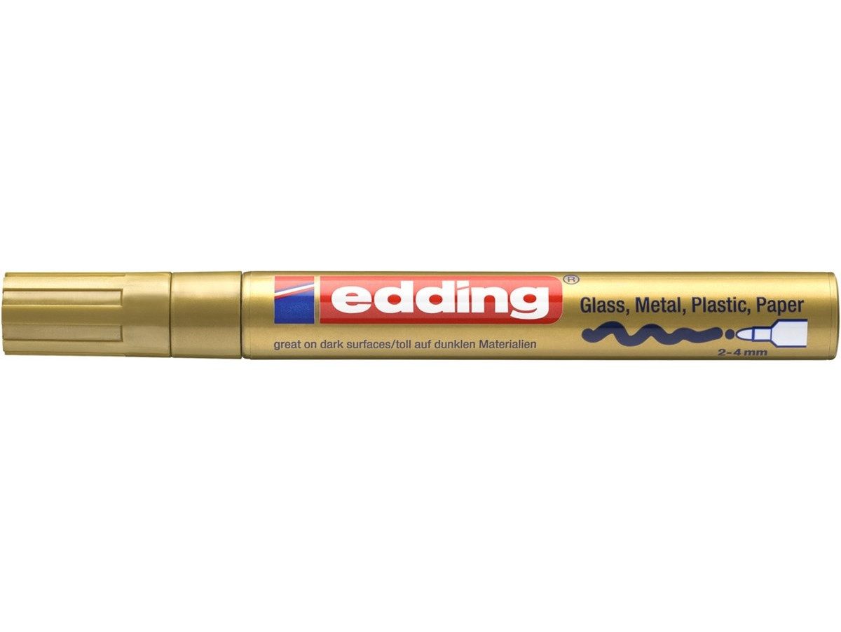 edding Marker Glanzlack-Marker 750 creative rundspitze Gold, wasserfest und hitzebeständig bis 400 Grad