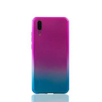 König Design Handyhülle Huawei P20, Huawei P20 Handyhülle 360 Grad Schutz Full Cover Mehrfarbig