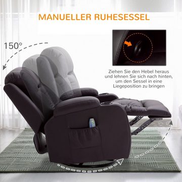 HOMCOM Massagesessel Relaxsessel Fernsehsessel mit 8 Massagemodi, Fernbedienung (TV-Sessel, 1-St., Ruhesessel), mit Becherhalter