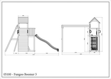 FUNGOO Spielturm Boomer3, mit Schaukel & Rutsche