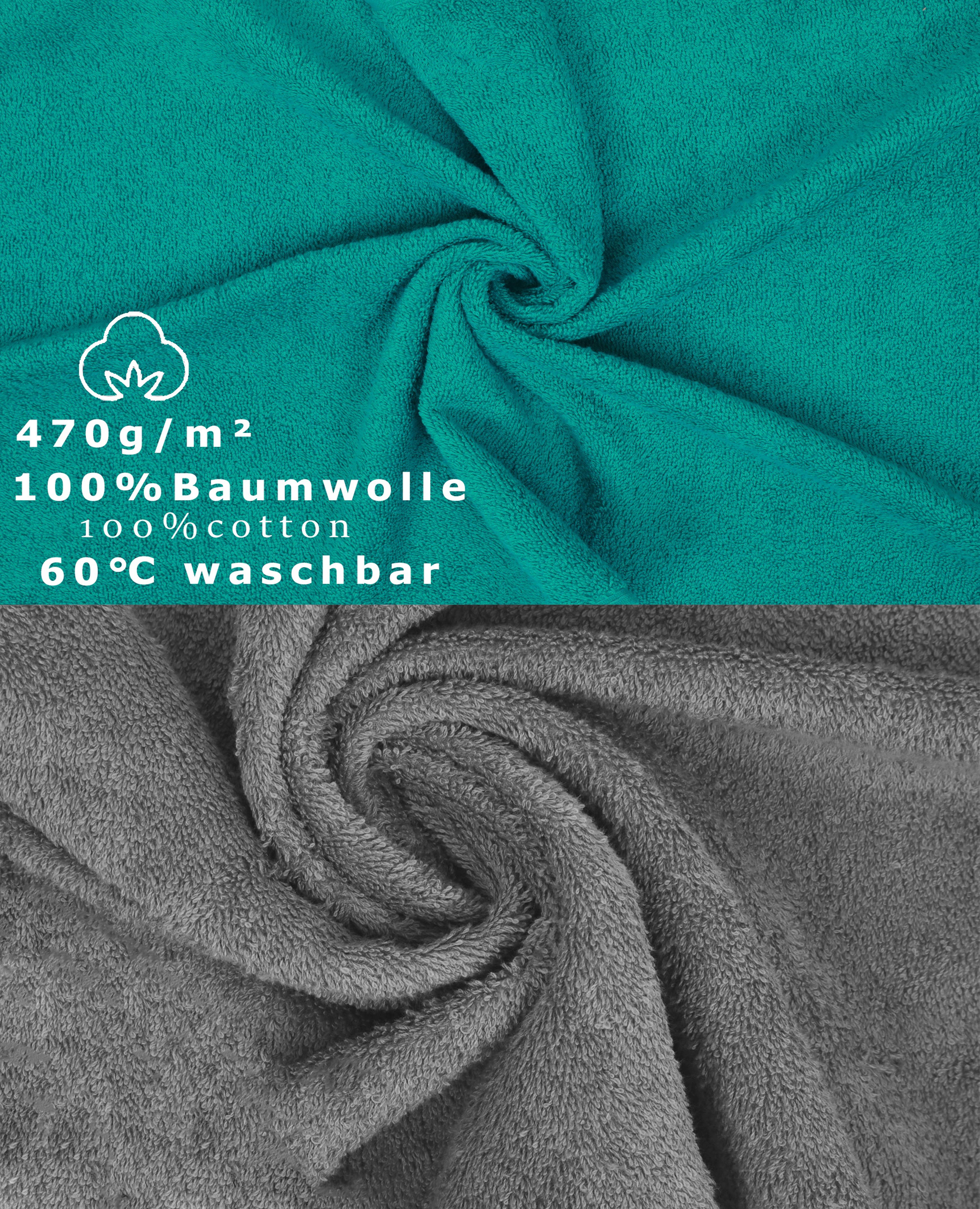 Anthrazit, & 100% Farbe Handtuch-Set Smaragdgrün Premium 10-TLG. (10-tlg) Set Baumwolle, Handtuch Betz
