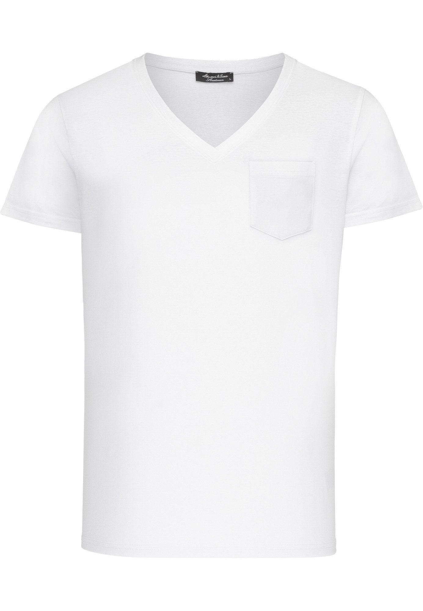 Amaci&Sons T-Shirt PATERSON Basic Oversize T-Shirt mit V-Ausschnitt Herren günstig online kaufen