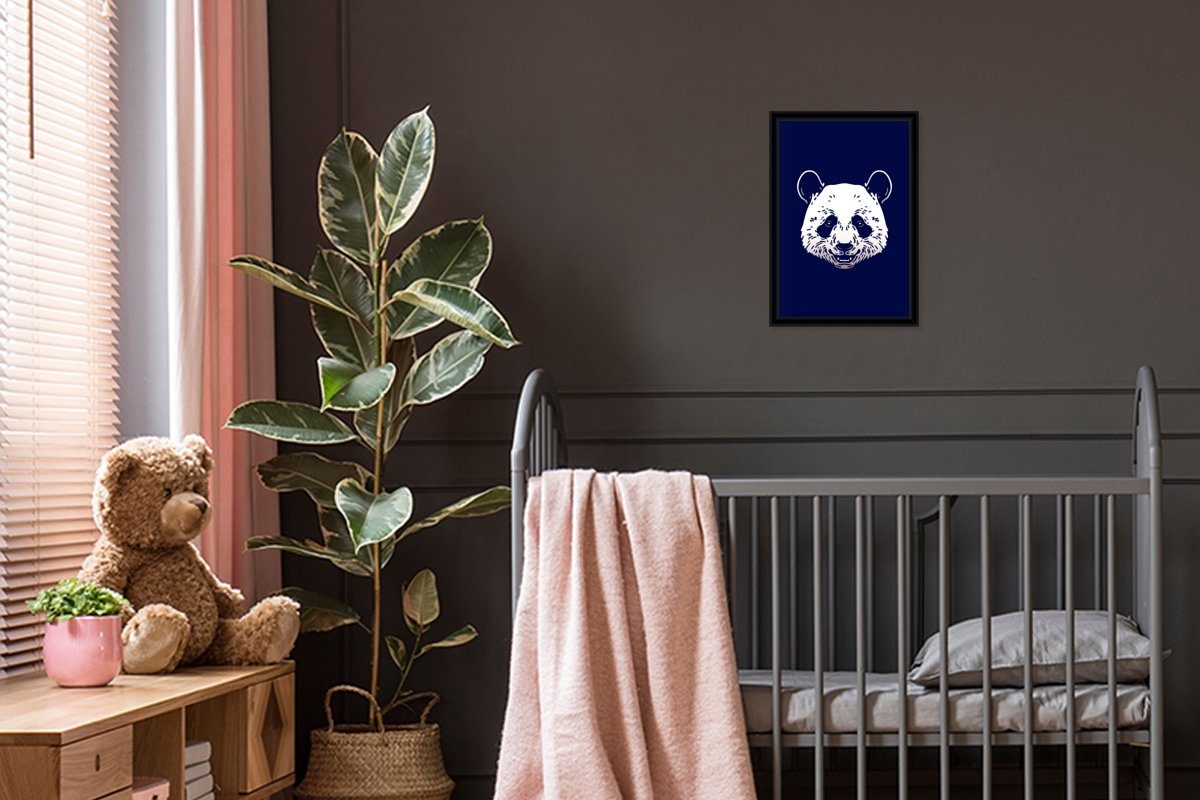 Wanddeko, Schwarzem Wandposter, Panda Tier (1 Entwurf, Poster - Gerahmtes Bilderrahmen St), Poster, Bilder, MuchoWow -