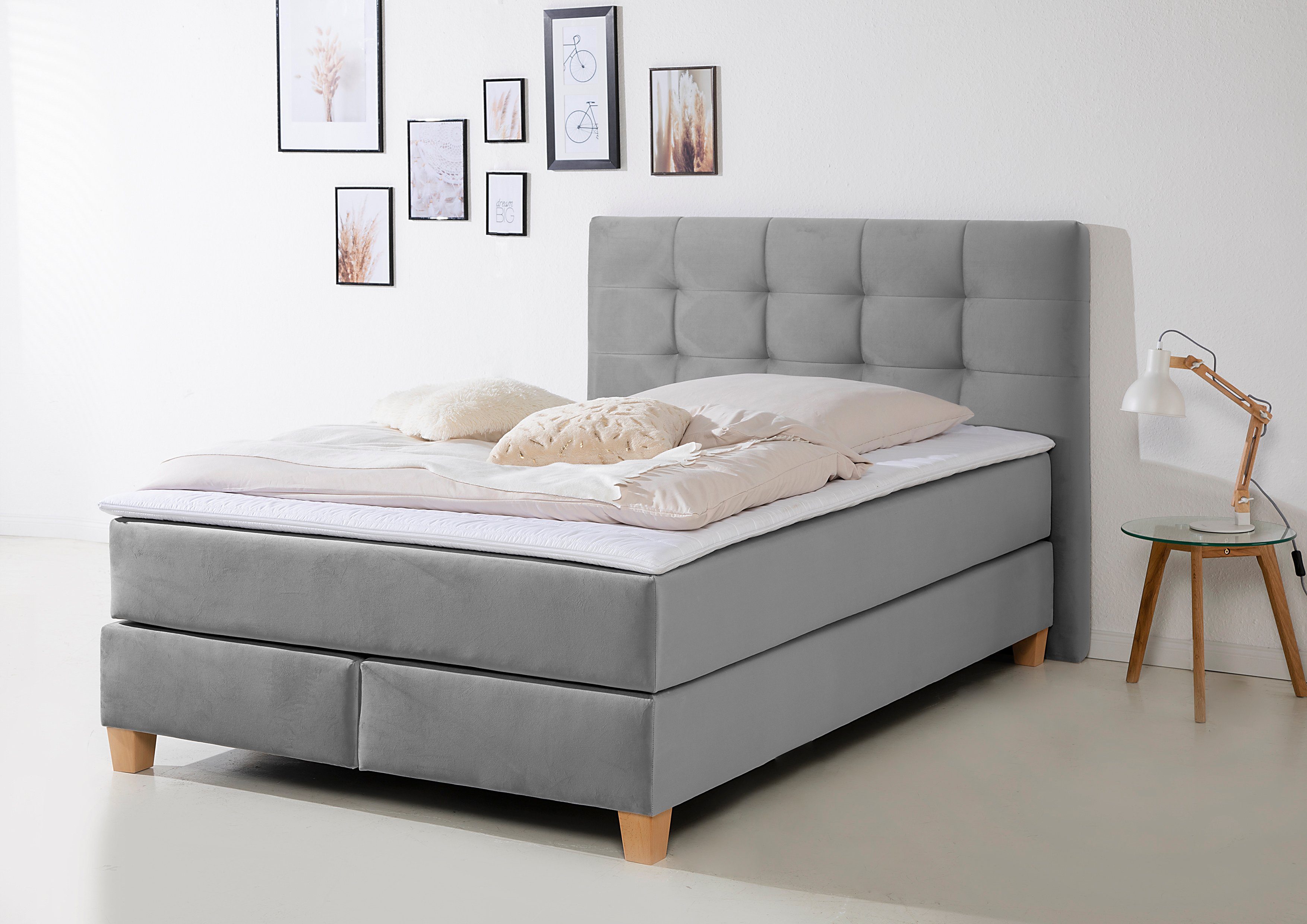 Home affaire Boxspringbett "Moulay" inkl. Topper, in 3 Härtegraden, TFK auc günstig online kaufen