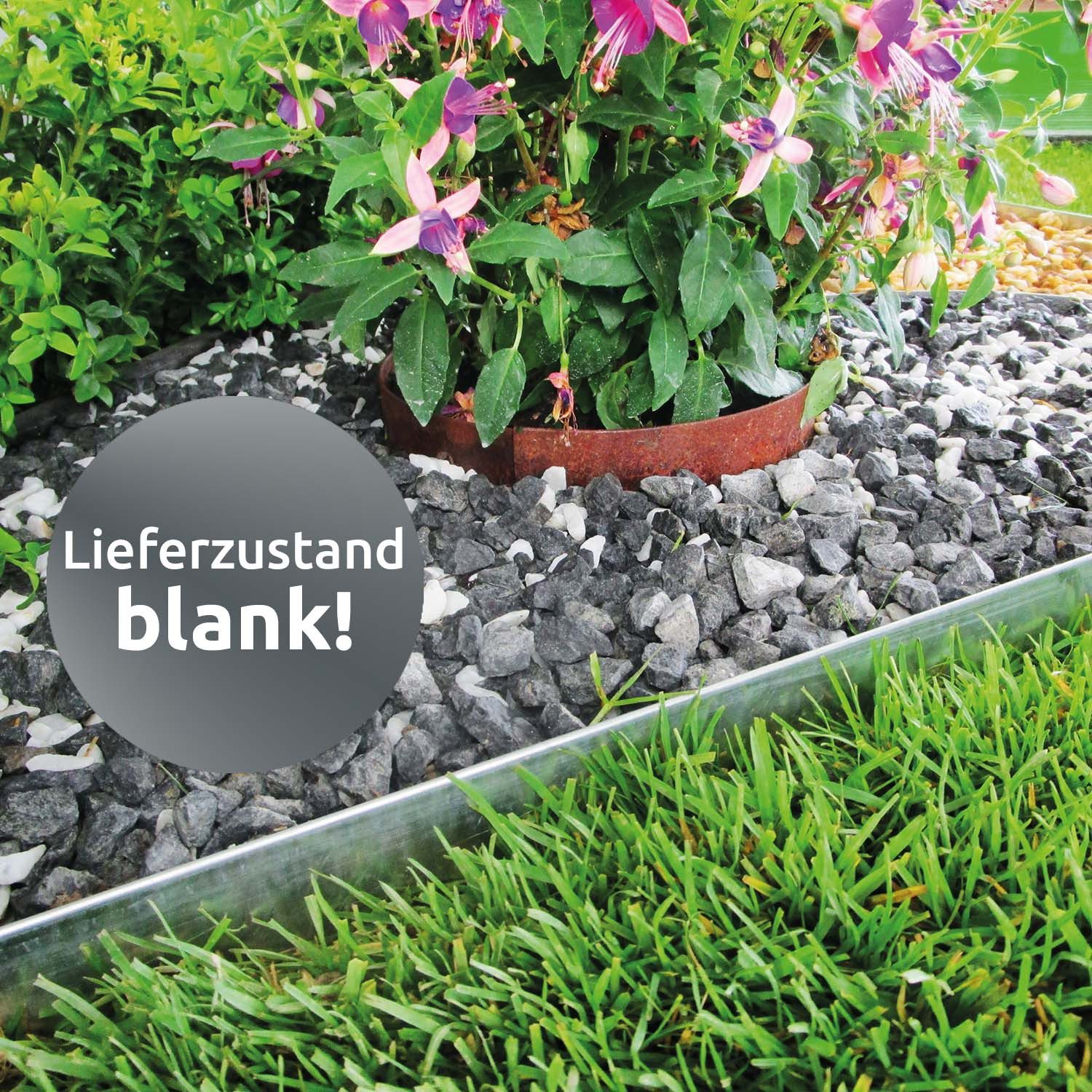 Bellissa Rasenkante Kreis Ø30 cm Höhe 13 cm corten Baumring Beeteinfassung, Lieferzustand blank
