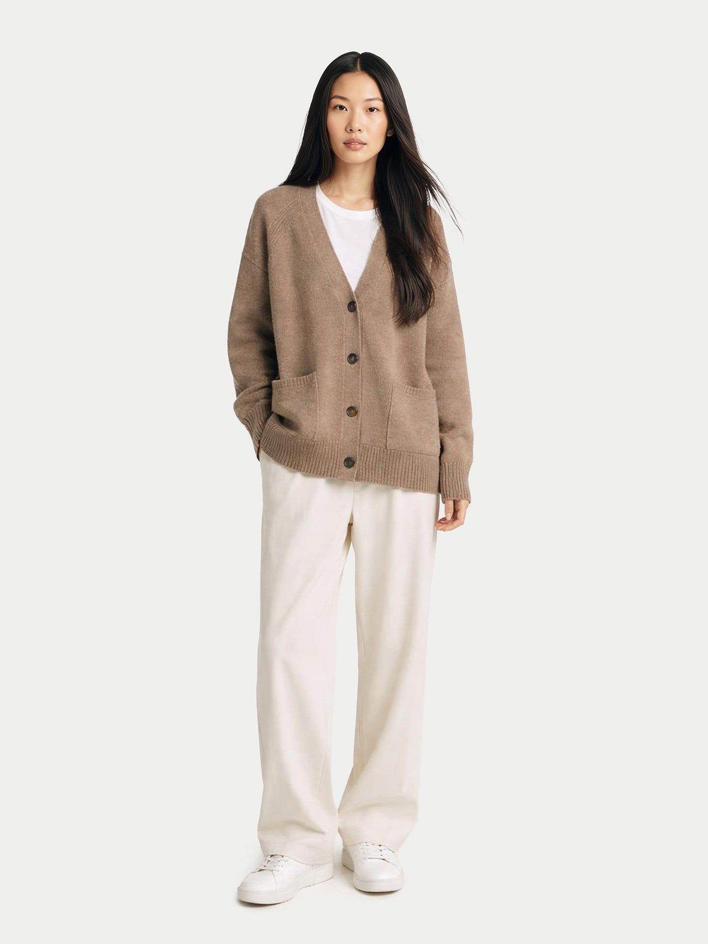 GOBI Cashmere Cardigan Lockerer Kaschmir-Cardigan mit Knöpfen