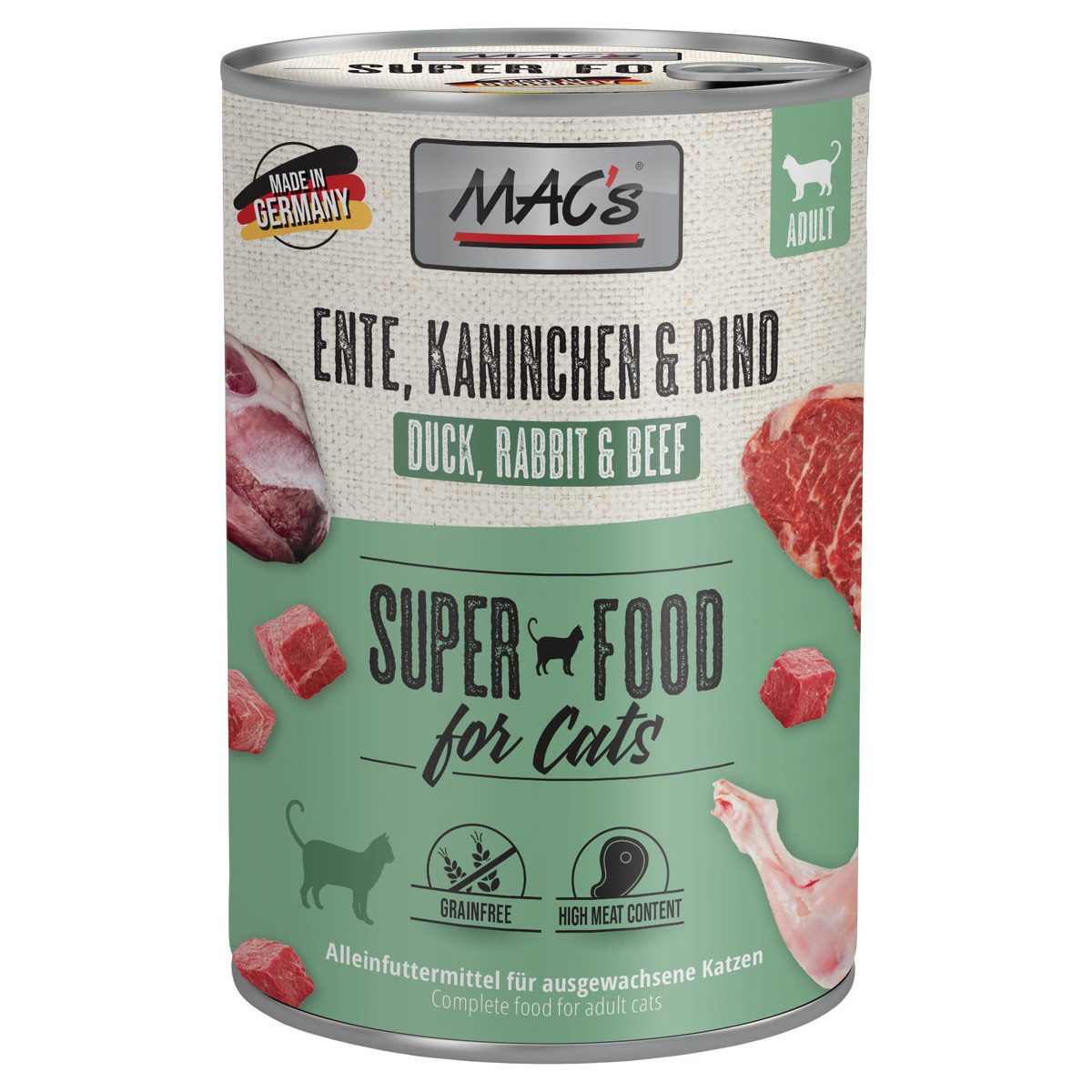 MAC'S Ente, Kaninchen & Rind 400 g - 6 Stück