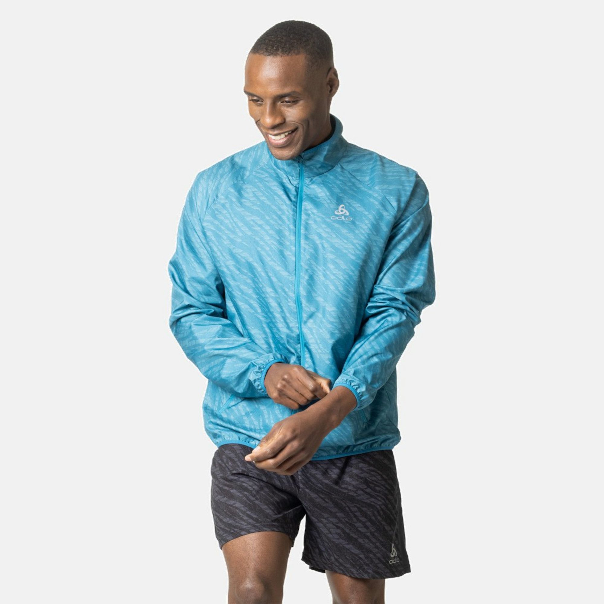 Laufjacke Odlo Herren Laufjacke Essential Light Printed Jacket 313952