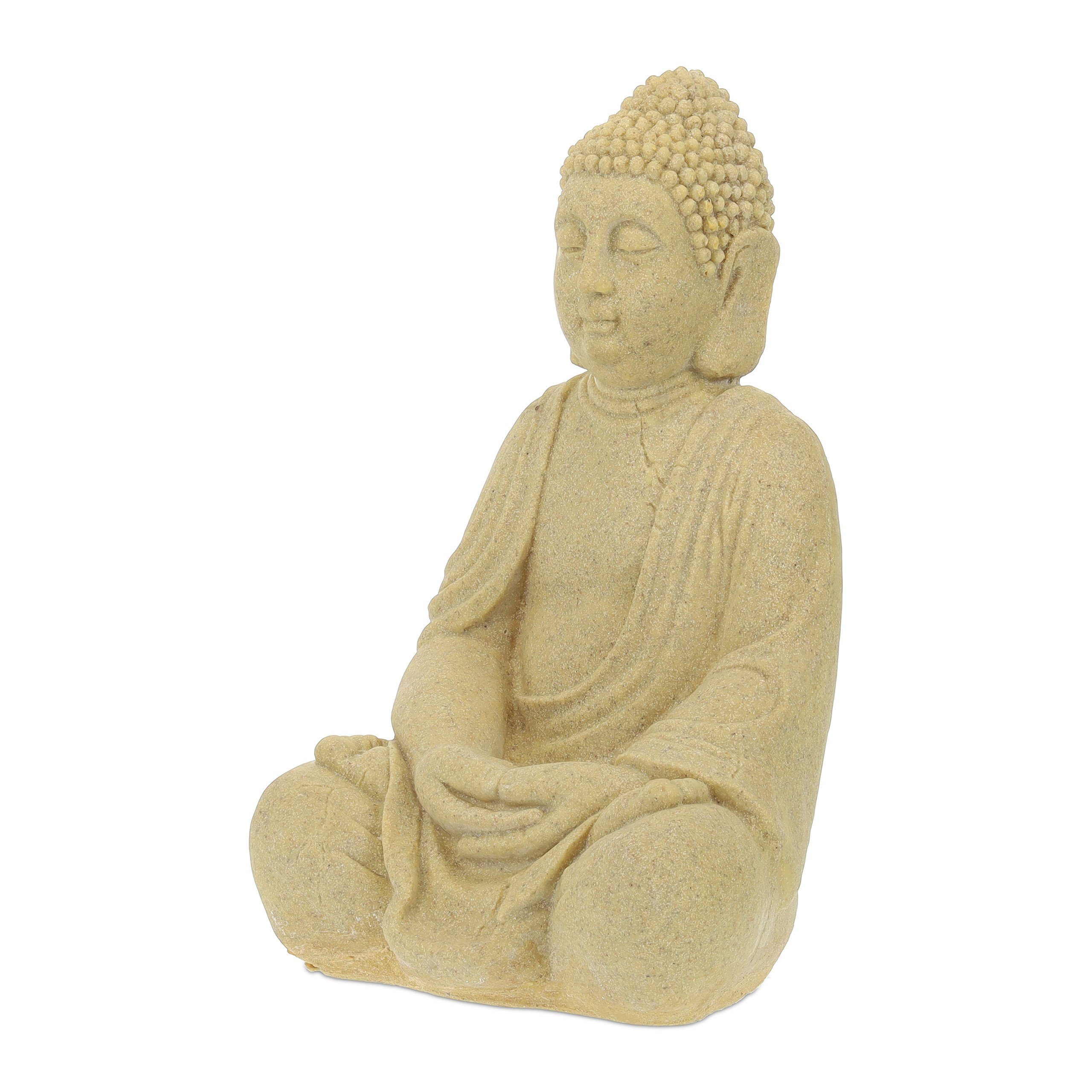 relaxdays Buddhafigur Sand 50 Buddha Beige cm, Figur