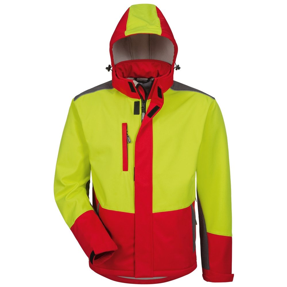 Elysee Schutzjacke SCHLEHE Waldarbeiter Softshell-Jacke ELYSEE® Gelb/Rot/Schwarz Gr.XL