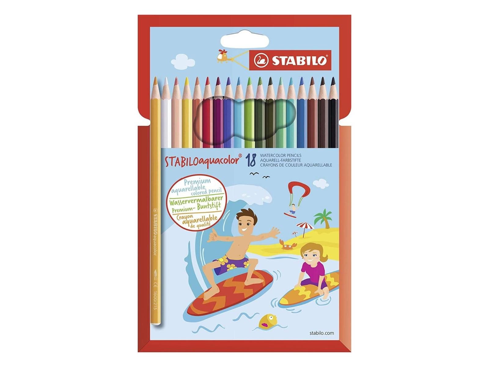 STABILO Buntstift STABILO aquacolor Aquarell-Buntstift - 18er Set