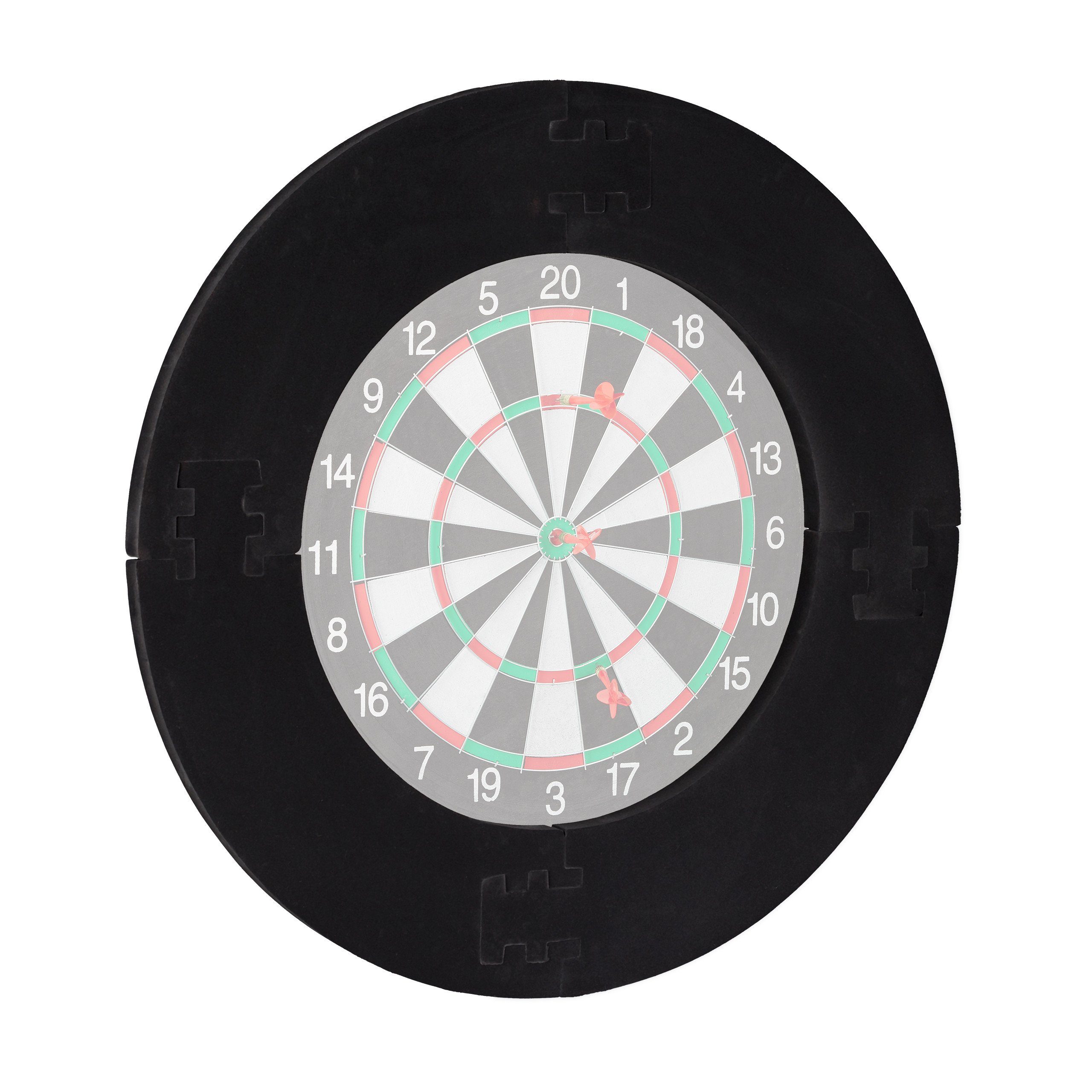 relaxdays Dartscheibe Dart Catchring Schwarz "R7",