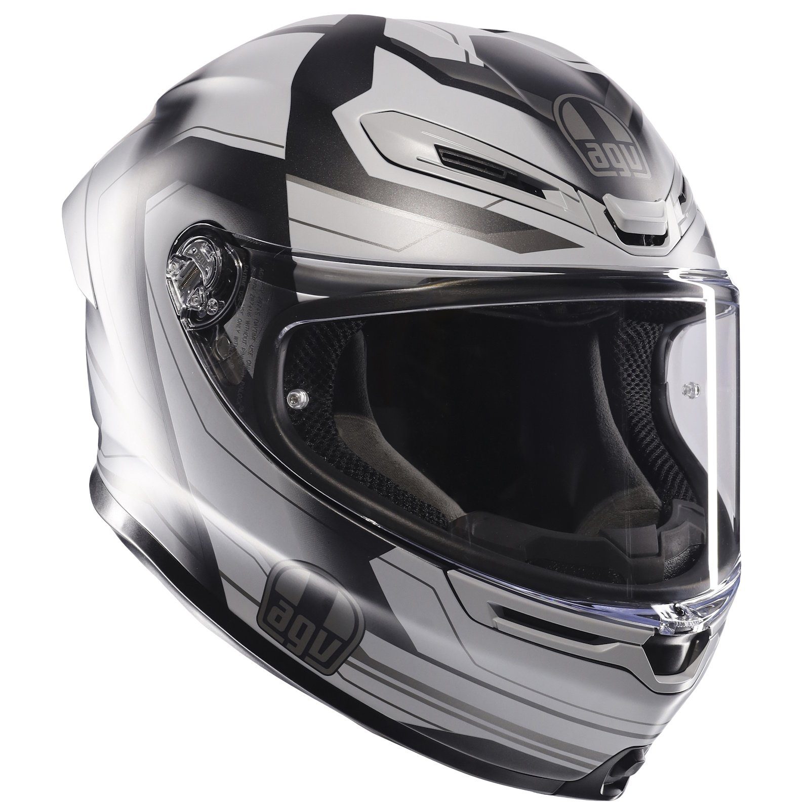 AGV Motorradhelm AGV K6 S Integralhelm Ultrasonic matt schwarz / grau (1er Set)