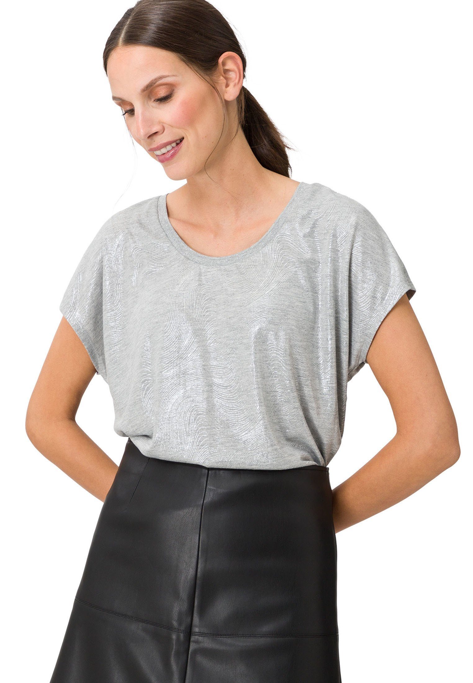 Zero T-Shirt mit Alloverdruck (1-tlg) Plain/ohne Details GreySilver