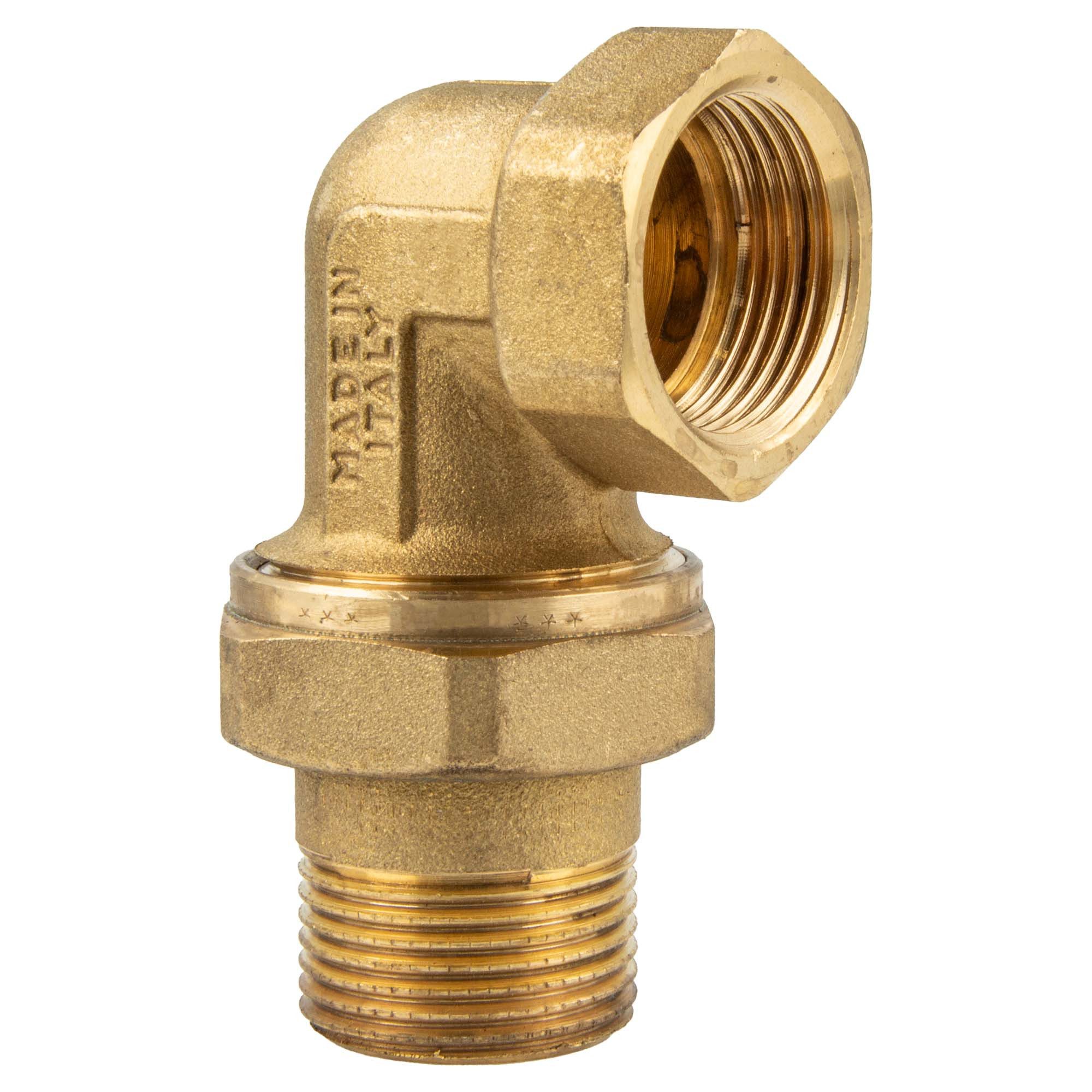 tecuro Gewindefitting Winkel-Verschraubung IG x AG 3/8 bis 2 Zoll, konisch dichtend, 3/8 Zoll (beidseitig)