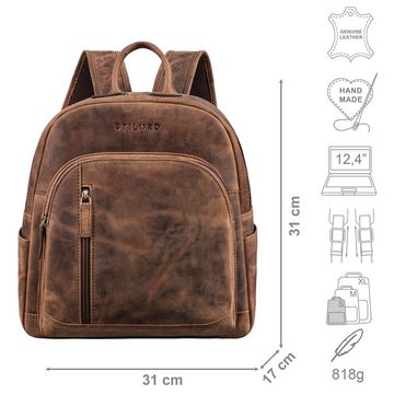 STILORD Cityrucksack "Bente" Handlicher Rucksack Damen Leder