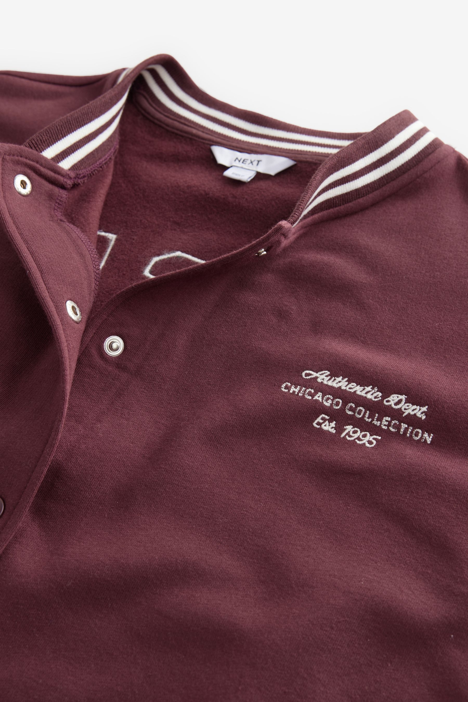 Next Collegejacke Varsity Baseballjacke mit Rückengrafik, Chicago (1-St)