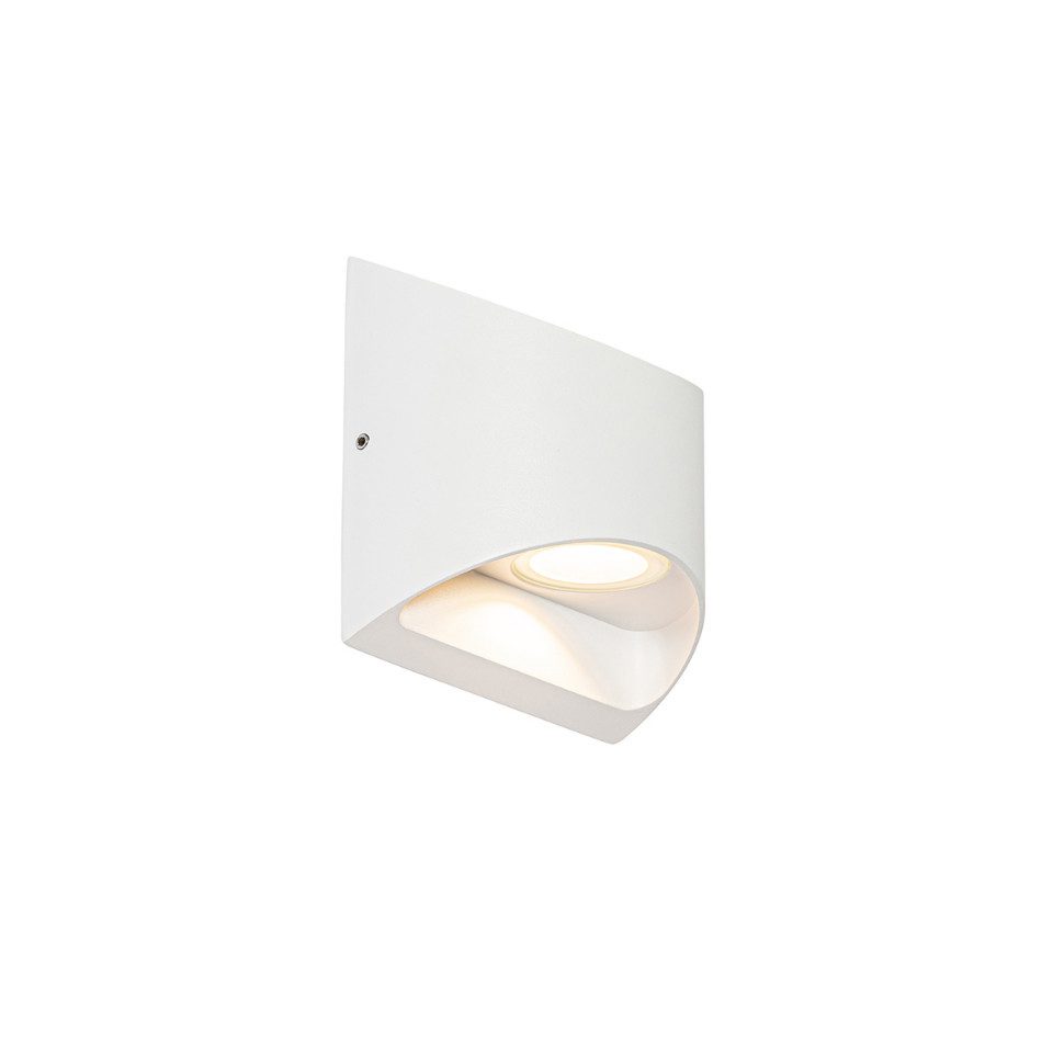 Qazqa Außen-Wandleuchte Mal, LED fest integriert, (nicht austauschbare) LED, Weiß, Modern, Aluminium, 2-flammig