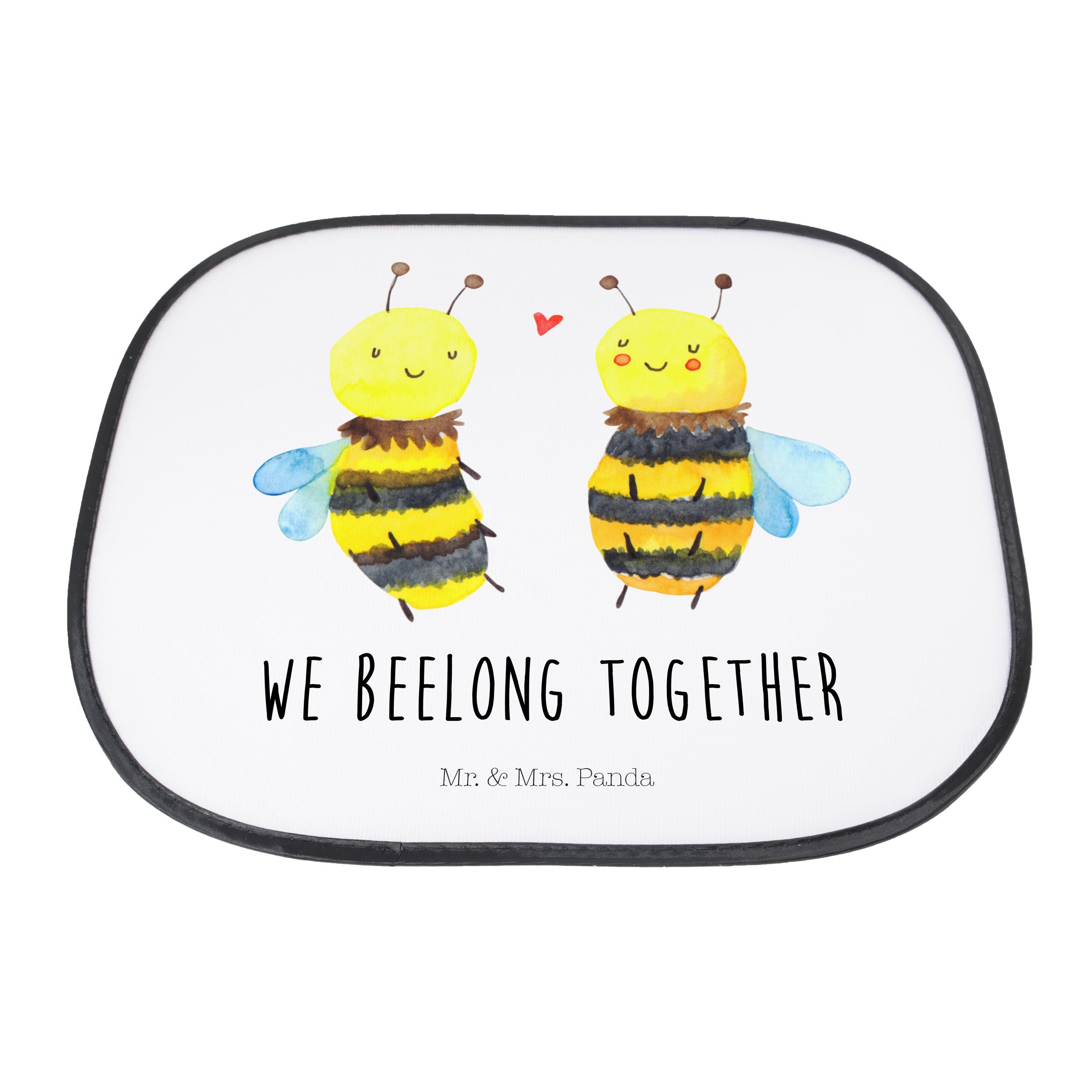 Biene Sonnenschutz Verliebt - Mrs. & Weiß Mr. Sonnenblende, Geschenk, Sonnen, Hummel, Seidenmatt Panda, - Sonne,