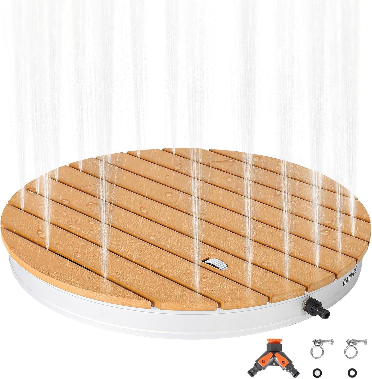 Gartendusche Aussendusche WPC Duschplatte,Mobile Bodendusche Campingdusche
