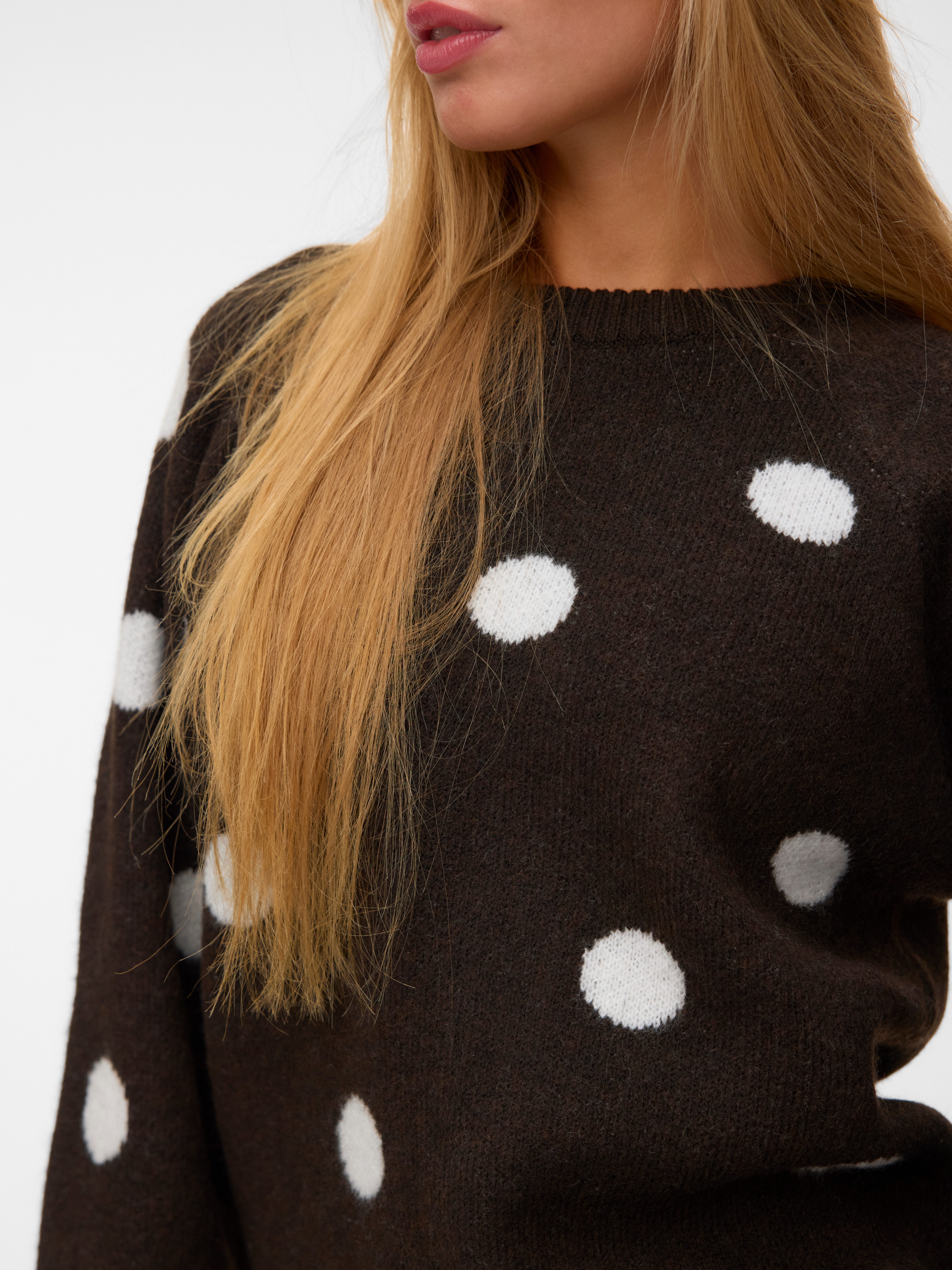 Vero Moda Rundhalspullover VMLIV LS KNIT EXP EXP Kunstfaser
