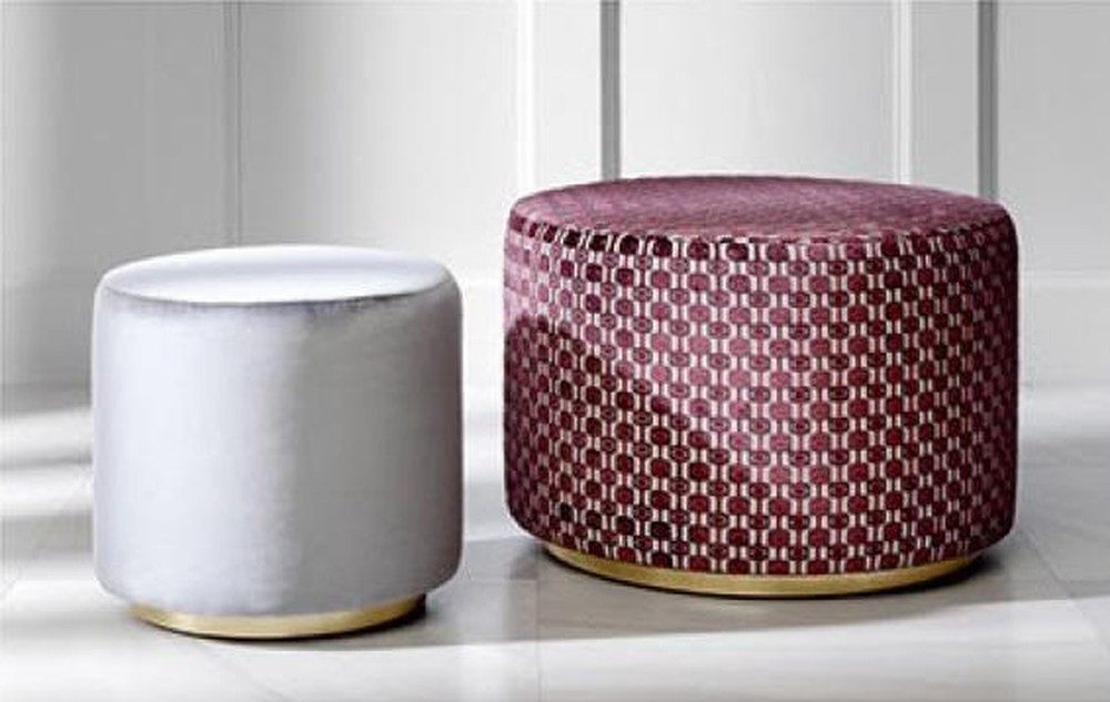 JVmoebel Pouf Sitzhocker aus Samt mit Holzbank – Elegantes Design für jeden Raum, Made in Europa