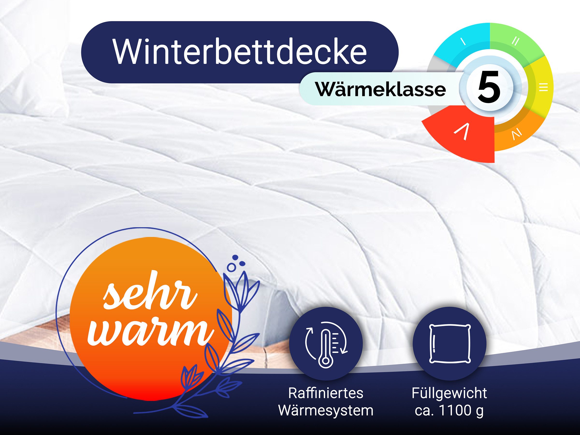 ZOLLNER Microfaserbettdecke, 135 x 200 cm, 50% Polyester, 50% Baumwolle, Hotelwäschespezialist