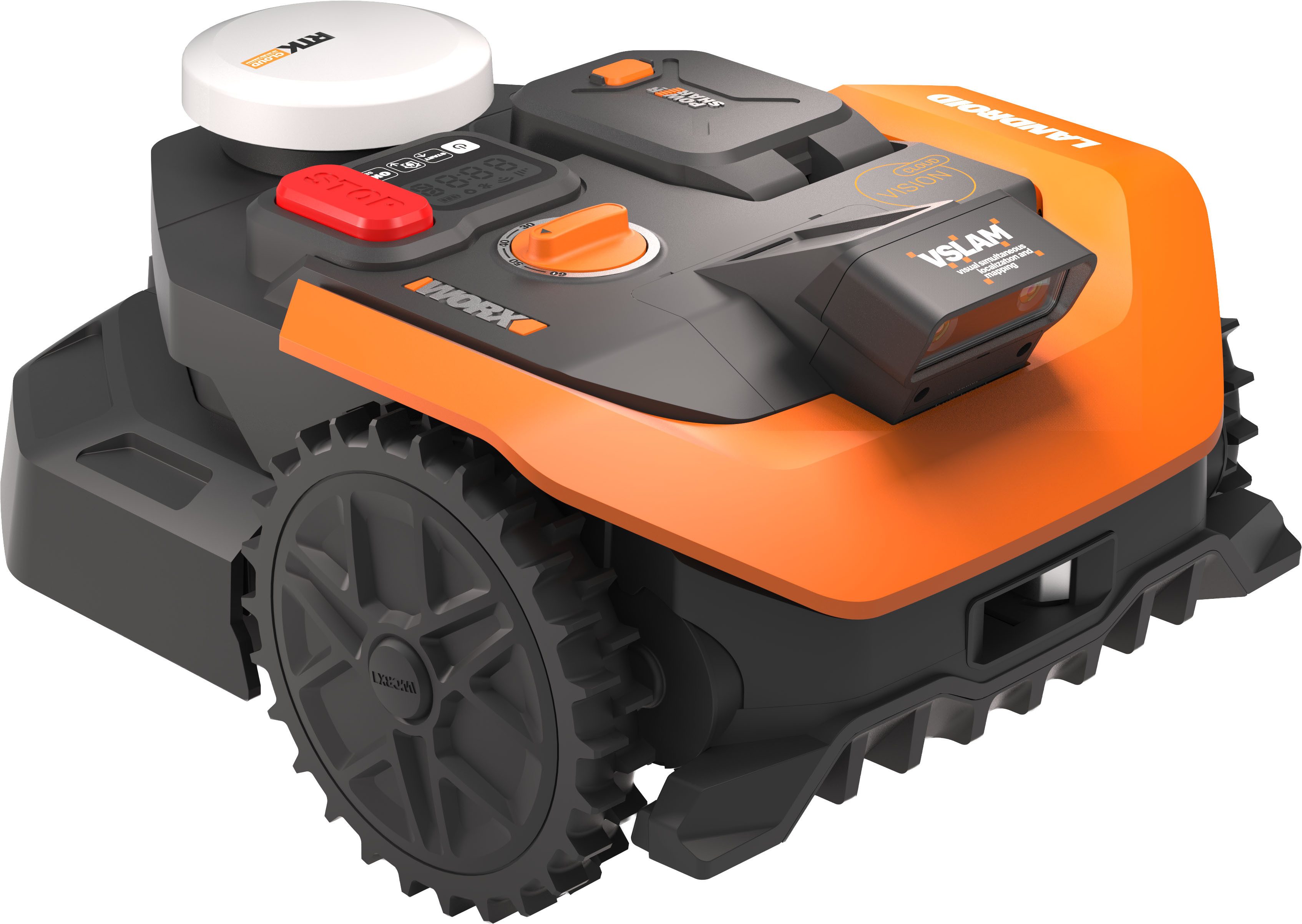 Worx Rasenmähroboter Landroid Vision Cloud WR365E ohne Begrenzungskabel, Auto-Mapping, bis 650 m² Rasenfläche, (KI-Hinderniserkennung, VSLAM+ RTK Cloud Navigation), App-Steuerung