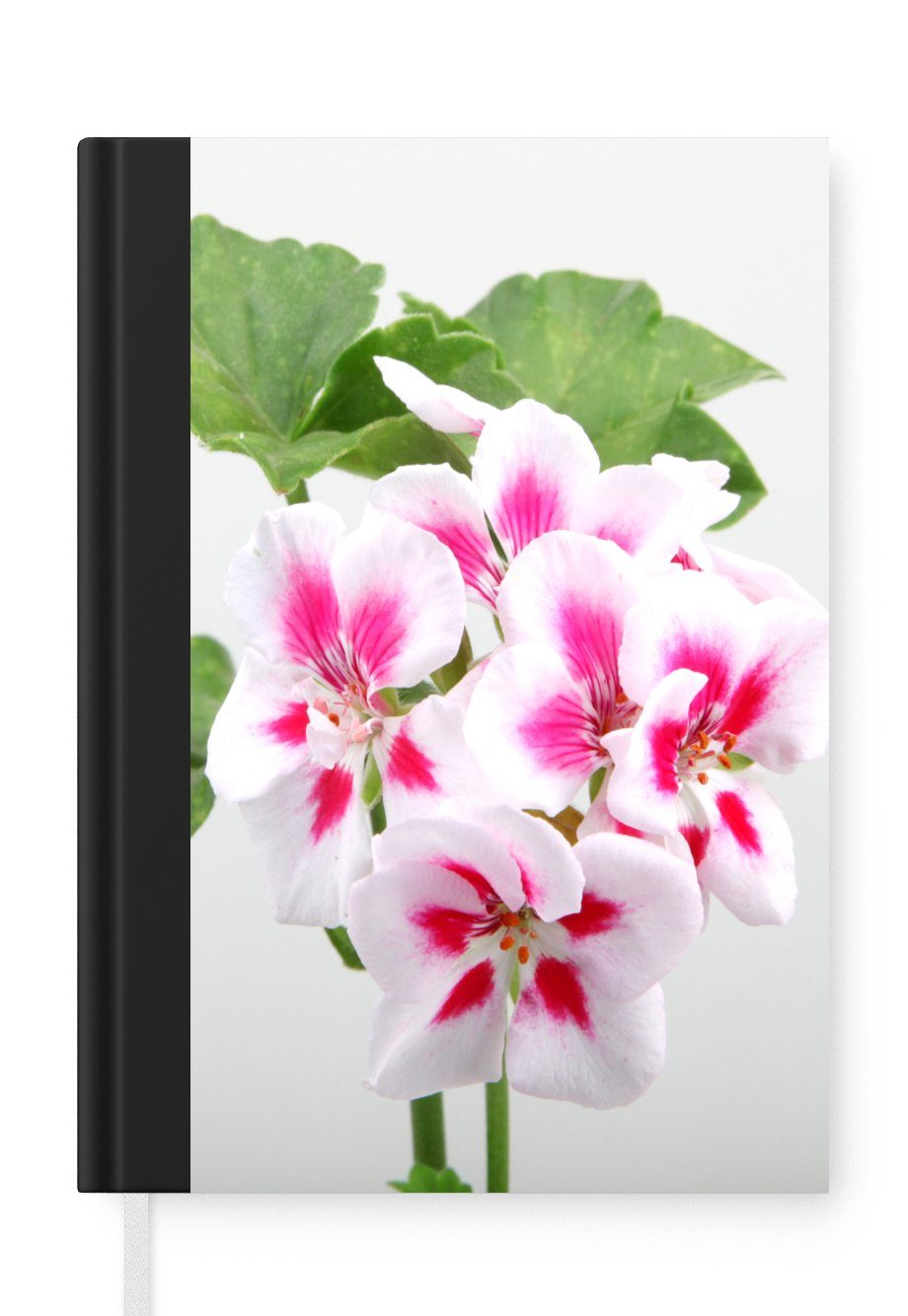 MuchoWow Notizbuch Notizbuch Tagebuch Haushaltsbuch Notebook A5 Bunte Geranienblüten, Notizbuch Tagebuch Hardcover