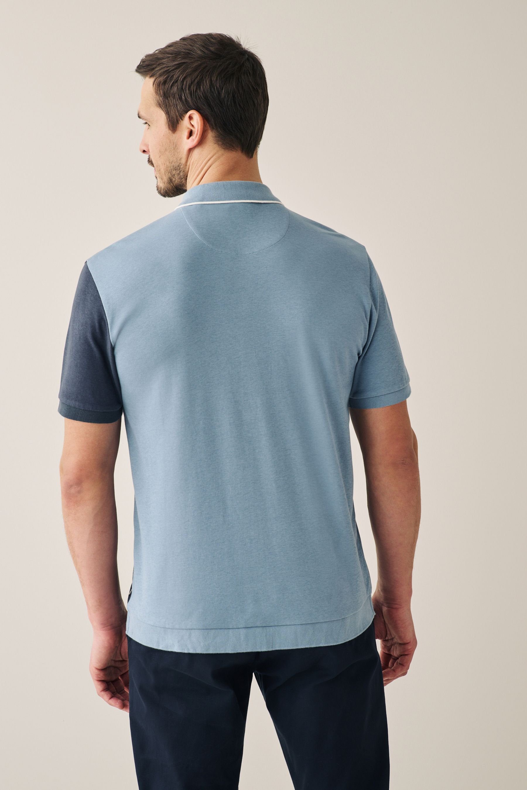 Blue in Next Poloshirt (1-tlg) Polohemd Blockfarben