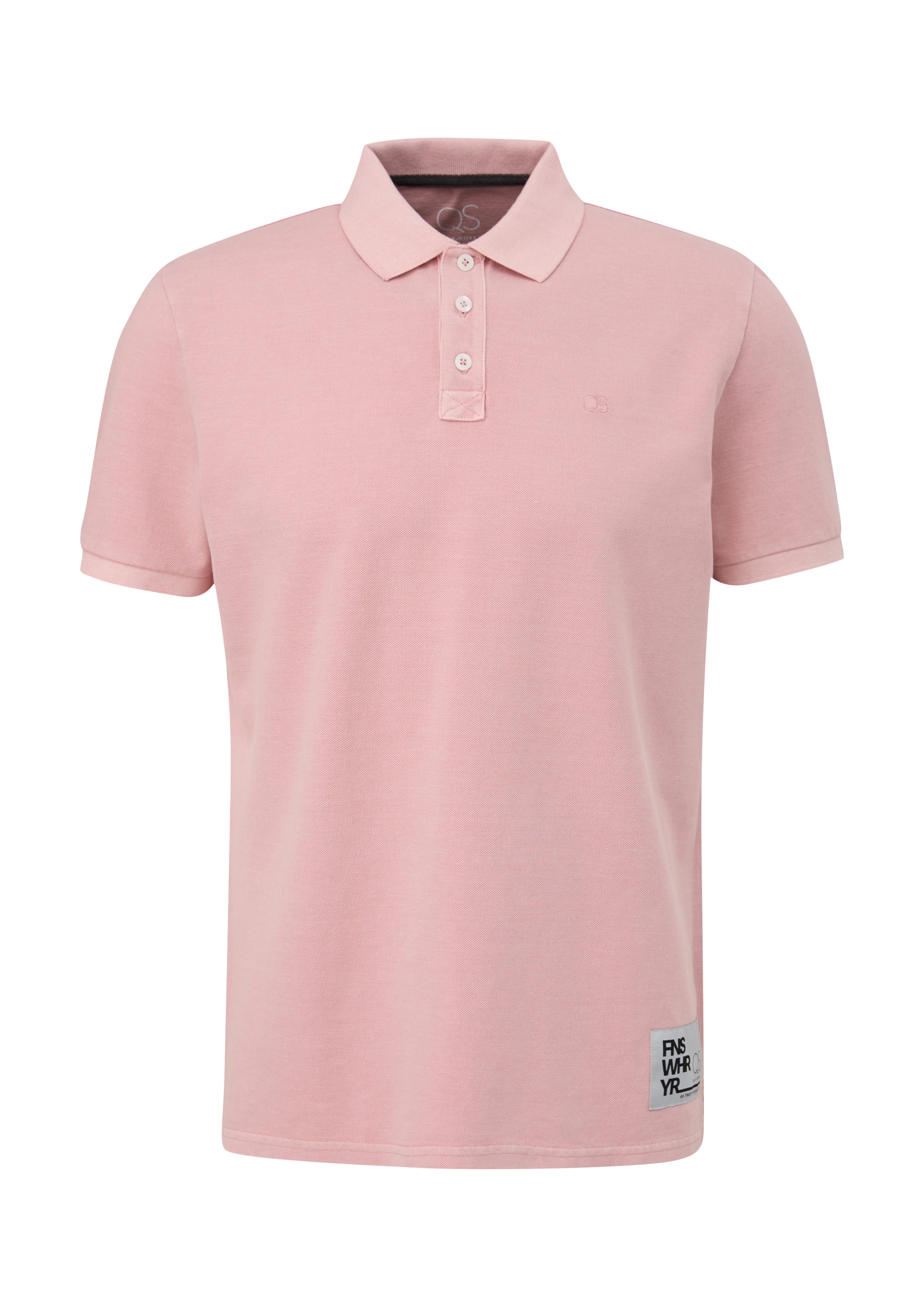 Label-Patch aus Poloshirt Poloshirt rosa Stickerei, Baumwollpiqué QS