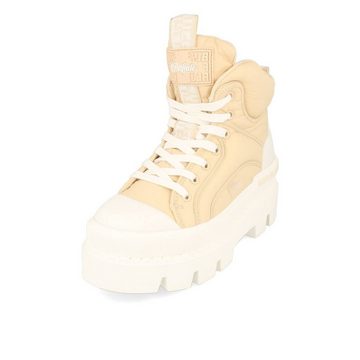 Buffalo Buffalo Raven Laceup Mid Damen Vegan Nylon Cream Ankleboots