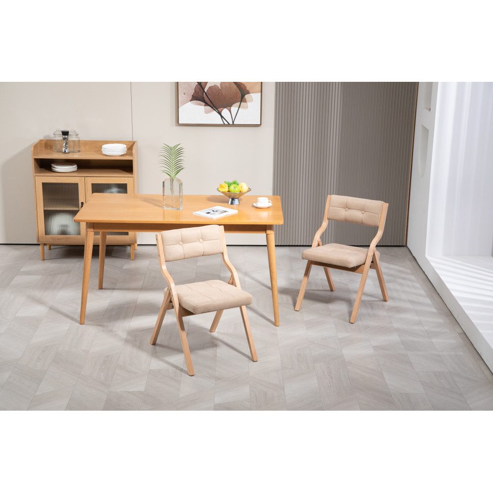 BBG Faltstuhl 2er-Set gepolsterte Klappstühle aus Holz (2 St), Esszimmerstühle mit Samtbezug und Rückenlehne,platzsparende Faltstühle