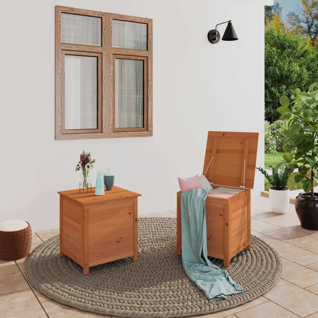 vidaXL Gartenbox Outdoor-Kissenbox Braun 50x50x56 cm Massivholz Tanne