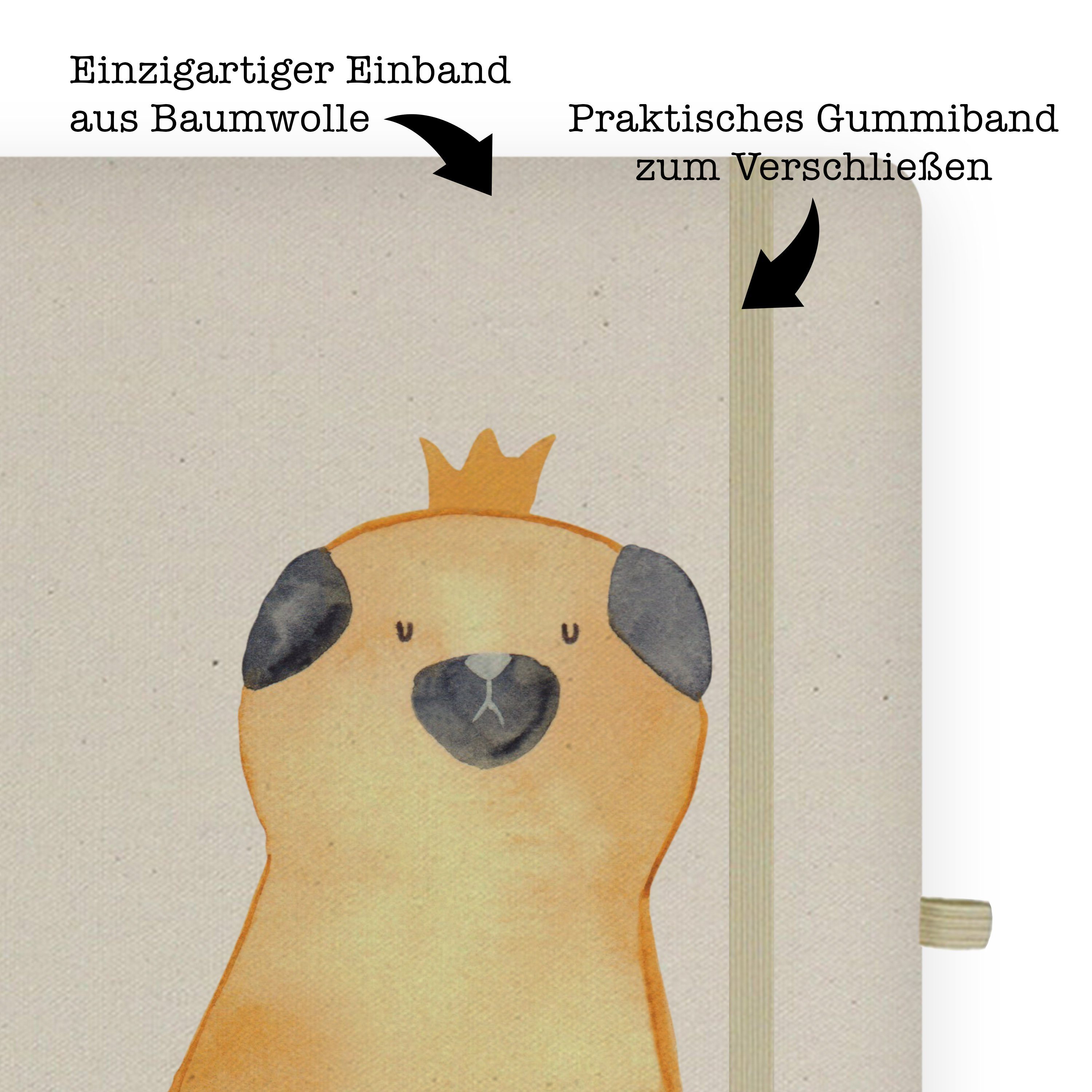 Mrs. & Transparent königlich, Hundeliebe, Mr. Mr. Panda Notizheft - Krone Notizbuch - Panda & Geschenk, Mops Mrs.