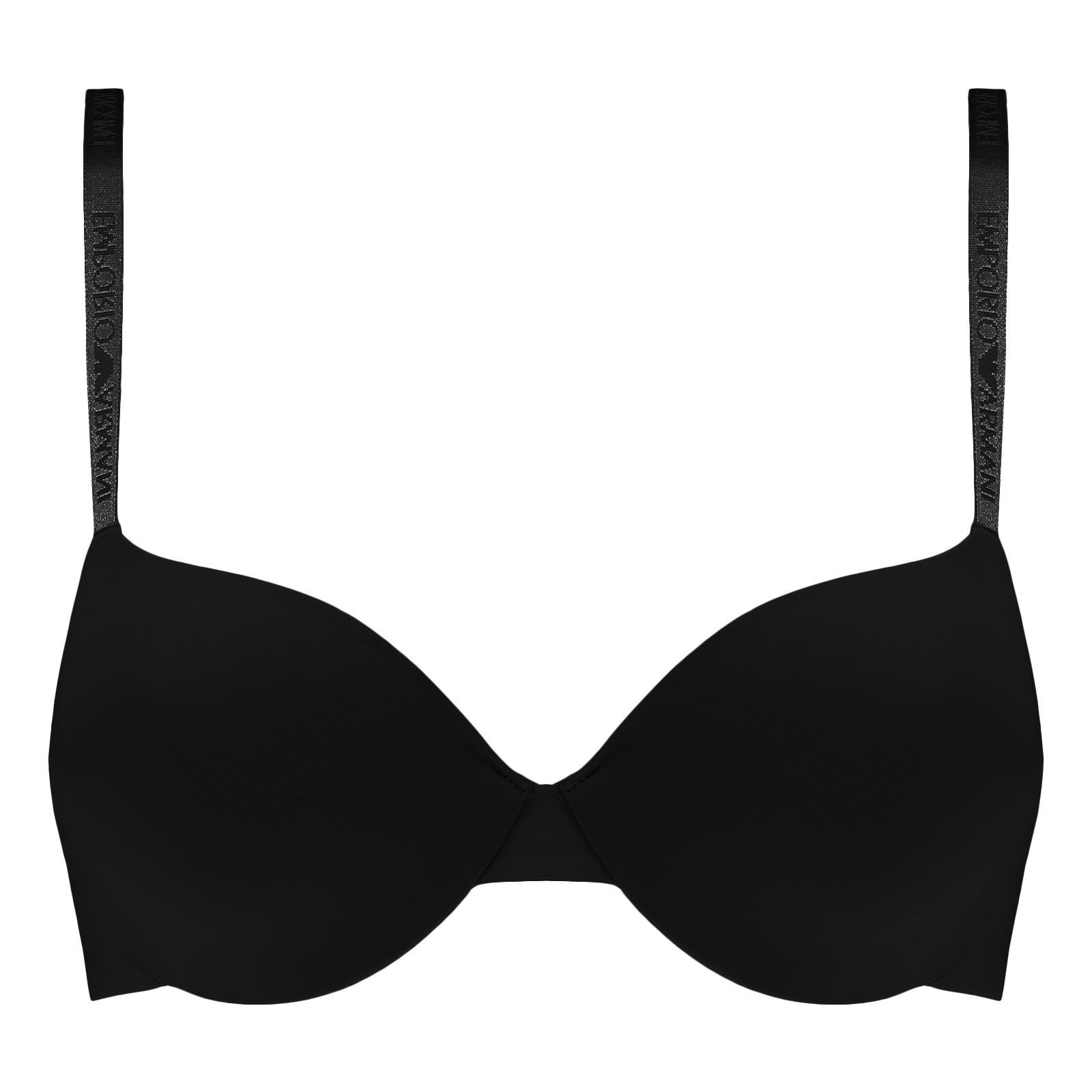 Emporio Armani T-Shirt-BH Invisible Bra 2Loop Bonding Microfiber mit silbernen Markenschriftzug auf dem linken Flügel