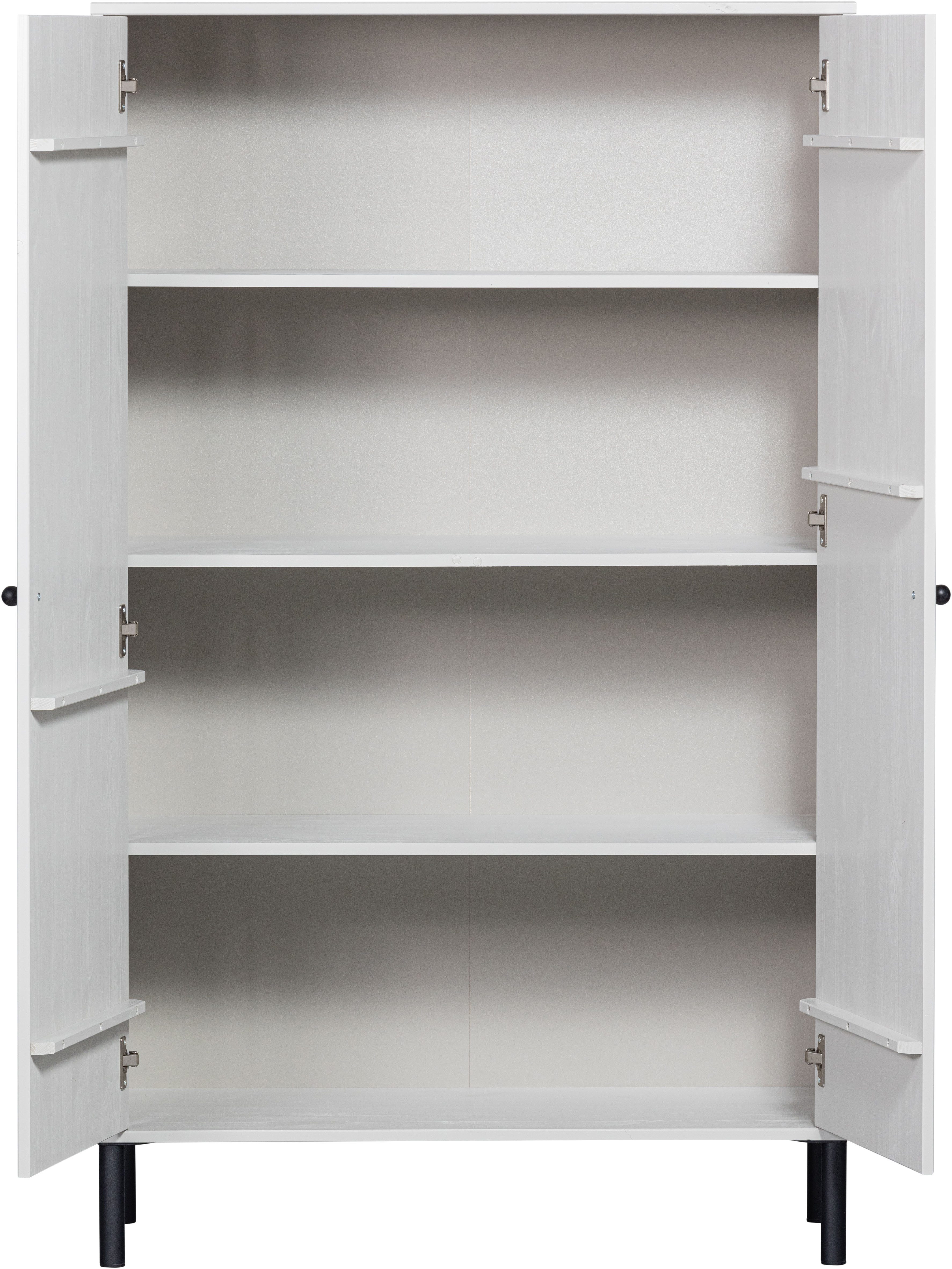 WOOOD Highboard Xina mit FSC® Massivkiefer und sichtbare Maserung 90 x 40 x 149 cm, Tragkraft 10 kg pro Einlegeboden, einfach zu montieren
