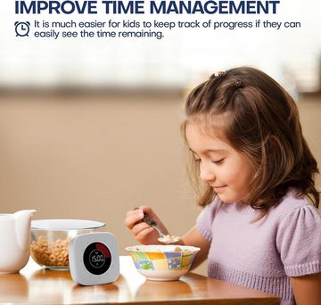 BlingBin Kurzzeitmesser 60 Minuten Visueller Timer Leiser Countdown Timer Wiederaufladbarer Timetimer mit 4 Alarmmodi für Kinder und Erwachsene